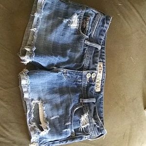Ripped jean shorts